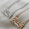 Women Clavicle Necklaces Bitch Letters Pendant Necklace Fine Jewelry Gift H9