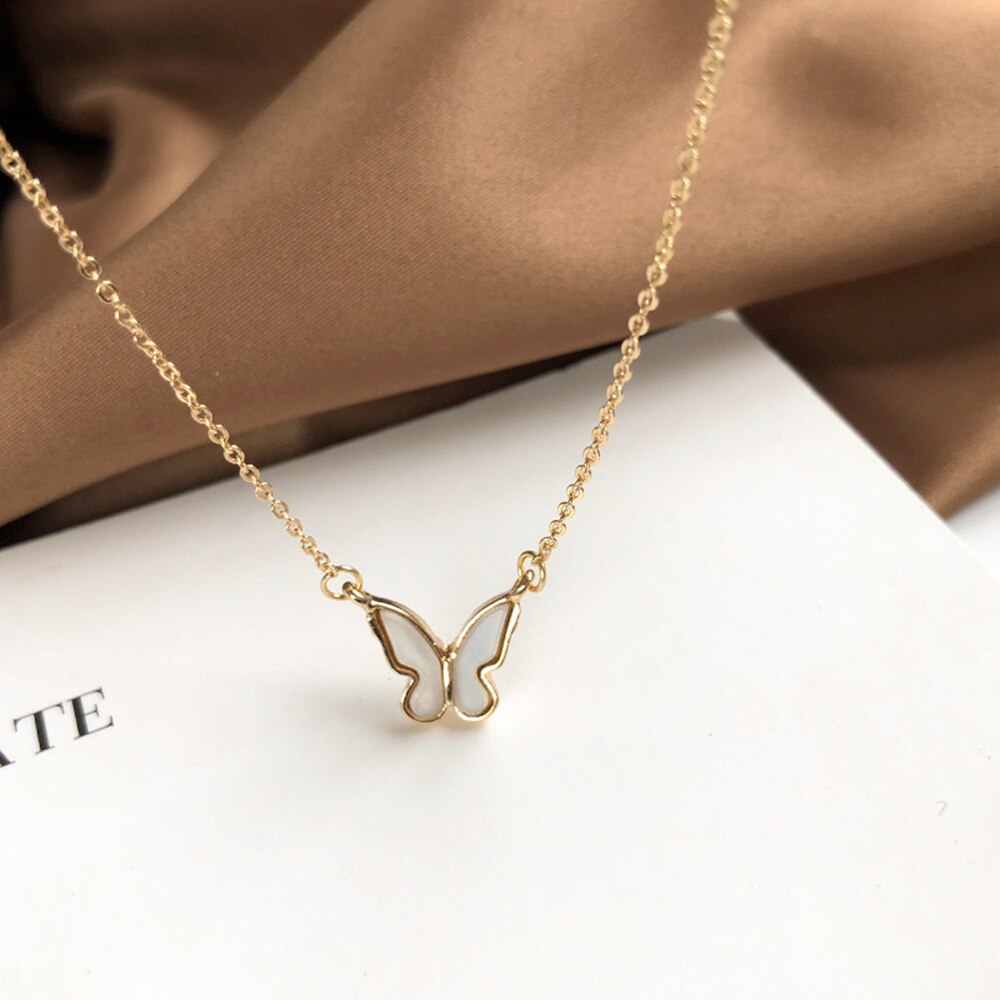 Women Contracted Neck Collar Bone Chain Temperament Butterfly Necklace Pendant Jewelry
