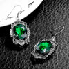 Fashion Women Earrings Charm 925 Sterling Sliver Jewelry Earring Created Emerald Ruby Topaz Stone Party Wedding Earring Vintage