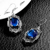 Fashion Women Earrings Charm 925 Sterling Sliver Jewelry Earring Created Emerald Ruby Topaz Stone Party Wedding Earring Vintage