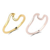 Fashion Women Girl Simple Metal Wave Rings Mix Colors Beach Lovers Ring Jewelry Size 7-10