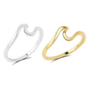 Fashion Women Girl Simple Metal Wave Rings Mix Colors Beach Lovers Ring Jewelry Size 7-10