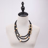 Women Gold Black Silicone Rubber Layered Big Chunky Statement Boho Necklace Collar Mujer Colar Feminino Ketting Jewelry