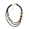 Women Gold Black Silicone Rubber Layered Big Chunky Statement Boho Necklace Collar Mujer Colar Feminino Ketting Jewelry