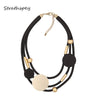 Women Gold Black Silicone Rubber Layered Big Chunky Statement Boho Necklace Collar Mujer Colar Feminino Ketting Jewelry