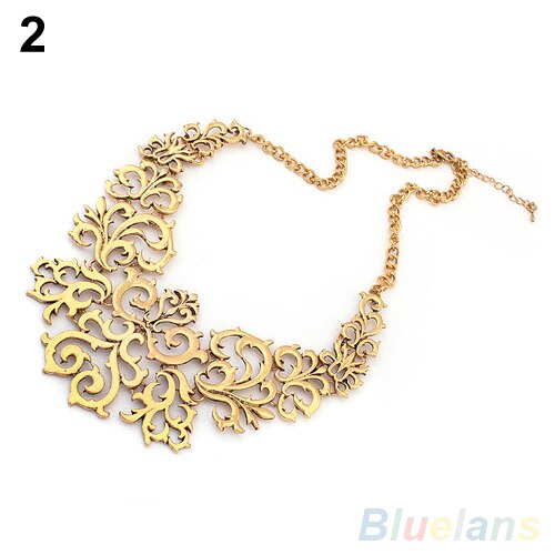 Women  Hollow Bib Choker Statement Vintage necklaces pendants 08DC