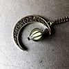 Women Hollow Moon Pumpkin Pendant Love Bird Cage Luminous Bead Chain Necklace Party Fantasy Jewelry Accessory Gift