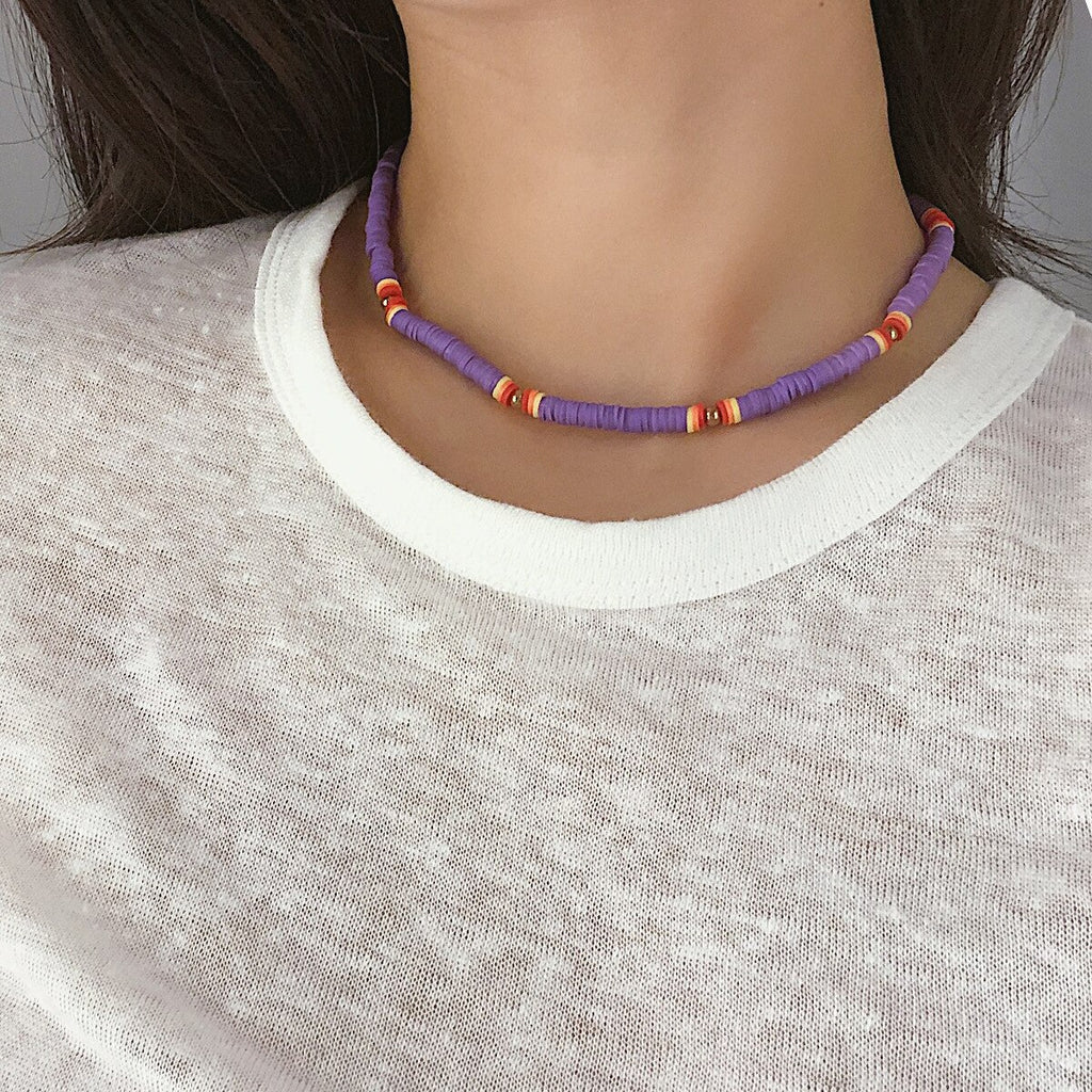 Women Jewelry Colorful Seed beads Necklace Bohemia Style 2021 Popular Style Acrylic Beads Choker Necklace For Party Gift