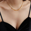 Women Jewelry Free Tarnish Short Choker Clavicle Gold Plated Necklace Titanium Steel Collier Sale