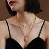 Women Jewelry Free Tarnish Short Choker Clavicle Gold Plated Necklace Titanium Steel Collier Sale