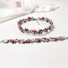 Women Necklace Bracelet Temperament Flower Shape Embroidery Clavicle Chain Temperament Jewelry Daily Accessories