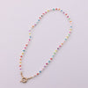 Women Necklace Colorful Rice Bead Necklace Geometric Round Pearl Necklace Lady Clavicle Chain Trend Female Jewelry