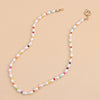 Women Necklace Colorful Rice Bead Necklace Geometric Round Pearl Necklace Lady Clavicle Chain Trend Female Jewelry