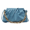 Women PU Leather Pleated Shoulder Crossbody Bags Casual Solid Color Chain Handbags Female Daily Shoulder Messenger Bags