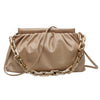 Women PU Leather Pleated Shoulder Crossbody Bags Casual Solid Color Chain Handbags Female Daily Shoulder Messenger Bags