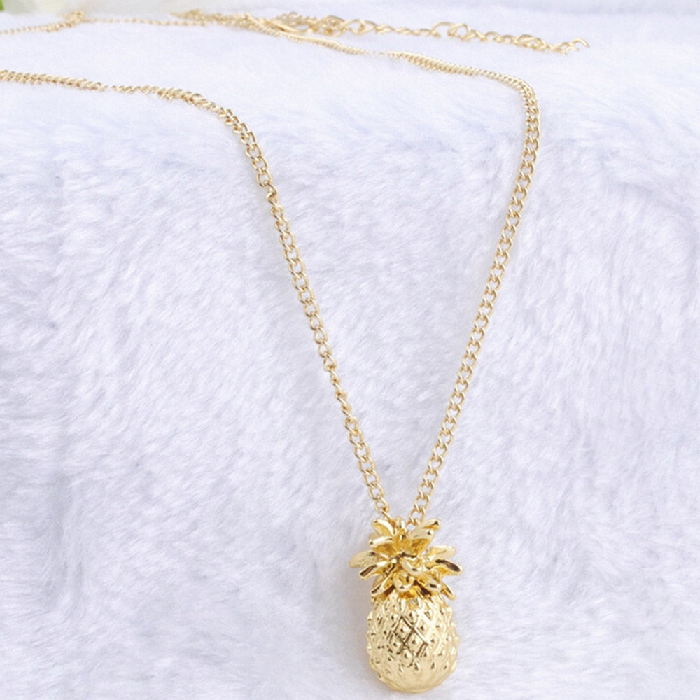 Women Pineapple Pendant Necklace Vintage Fruit Cute Choker Link Chain Necklaces Jewelry Accessories Girls Gift