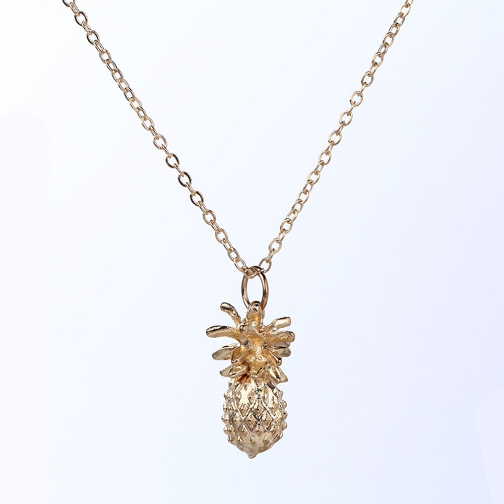 Women Pineapple Pendant Necklace Vintage Fruit Cute Choker Link Chain Necklaces Jewelry Accessories Girls Gift