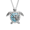 Women Rhinestone Turtle Mother Baby Pendant Chain Necklace Jewelry Gift