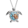 Women Rhinestone Turtle Mother Baby Pendant Chain Necklace Jewelry Gift