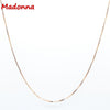 Fashion Women Rose Gold Color Necklace Chain Silver plated Boxes Chain 45cm 18 inch Female Fashion Fine Jewelry gift Wholesale