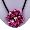 Women chain jewelry Wihte Pearl Pink Baroque Shell Flower Pendant Necklace Jewelry Women Gift Party