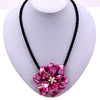 Women chain jewelry Wihte Pearl Pink Baroque Shell Flower Pendant Necklace Jewelry Women Gift Party