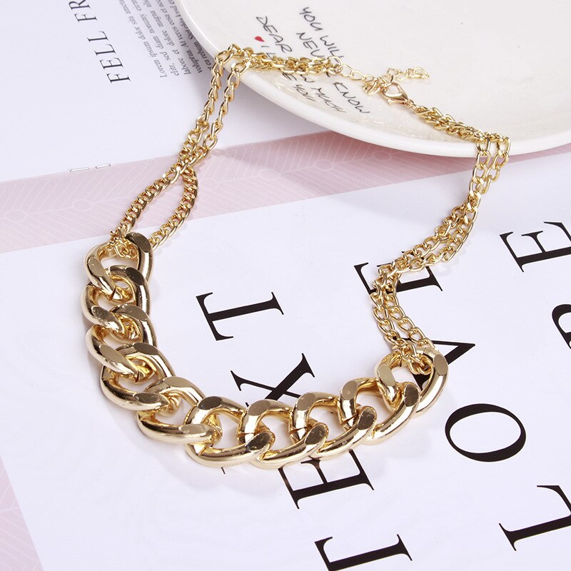 Women's Necklaces Chain Choker Necklaces Punk Gold Silver Color Exaggerated Thick Chain Necklaces Party Jewelry Gift