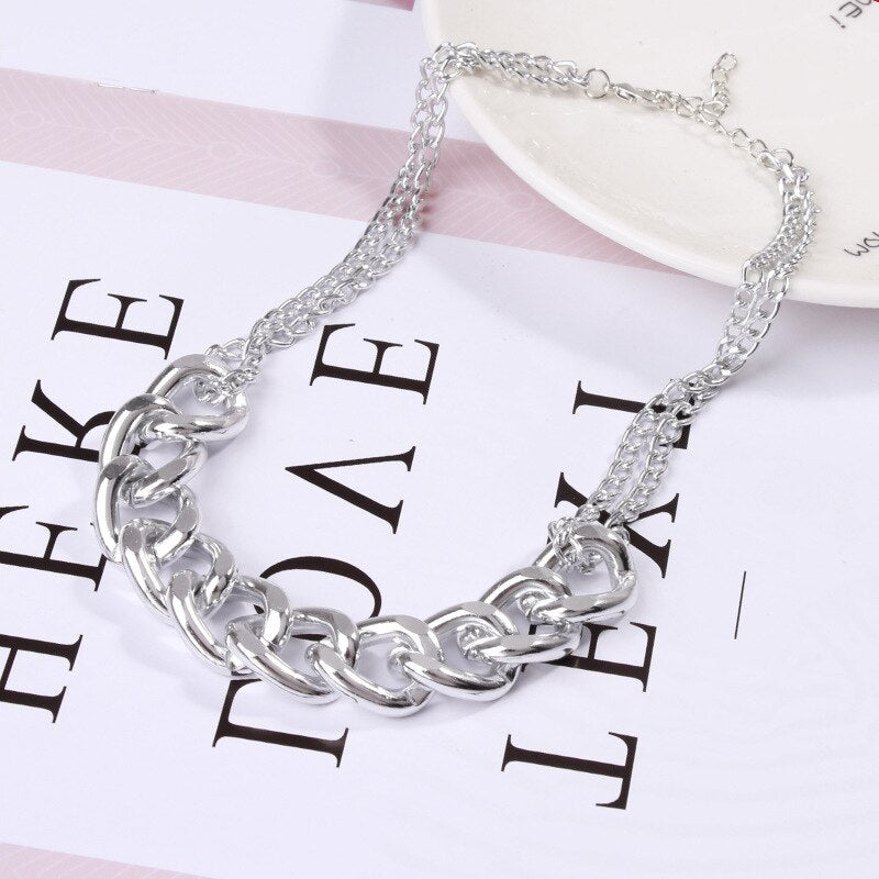 Women's Necklaces Chain Choker Necklaces Punk Gold Silver Color Exaggerated Thick Chain Necklaces Party Jewelry Gift