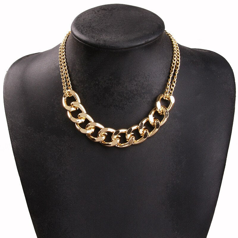 Women's Necklaces Chain Choker Necklaces Punk Gold Silver Color Exaggerated Thick Chain Necklaces Party Jewelry Gift