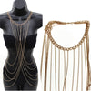 Womens Sexy Summer Beach Tassel Body Waist Chain Fringe Cross Tie Shoulder Bikini Harness Belt Chain Waistband Necklace
