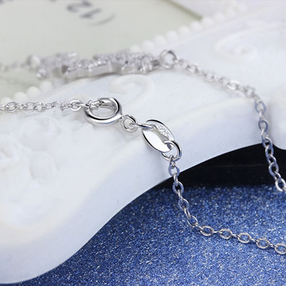 Zircon Six Star Pendants And Necklaces For Women 925 Stamp Silver Color Wedding Party Girl Jewelry Lovers Gift GaaBou