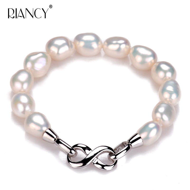 Fashion baroque natural pearl bracelet for women, 925 silver high quality birthd gift