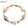 Fashion baroque natural pearl bracelet for women, trendy real pearl jewelry 925 silver birthd gift high quality