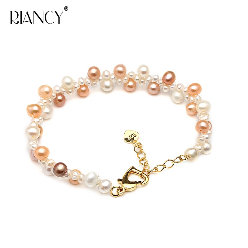 Fashion beautiful Multicolor natural small pearl bracelet female multilayer double bracelet pearl