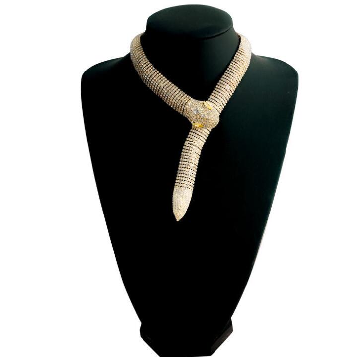 big catwalk flash rhinestone animals zircon necklace sexy ladies pub party collar neck ring