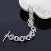 bracelet 925 Stamp Silver Color Link Chain Europe Style Jewelry For Women Charm Bracelets Wedding Jewelry Christmas