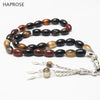 Fashion bracelet multicolor agate bracelet Oval beads Islamic Muslim Tasbih Allah Rosary Natural agate tassel