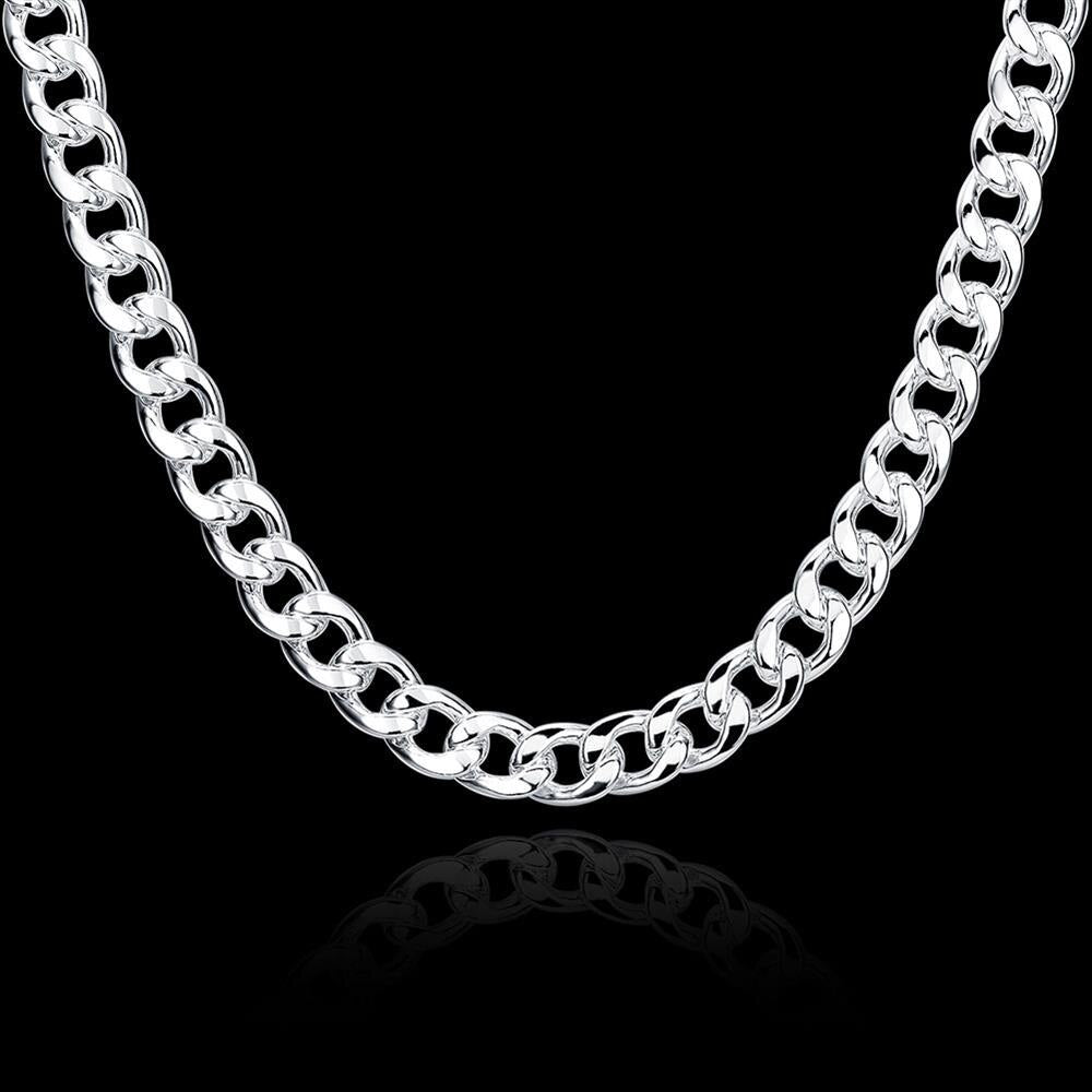 brand 925 Sterling Silver Necklace for men's classic personality 10MM chain 24 inches Christmas gifts party fine Jewelry