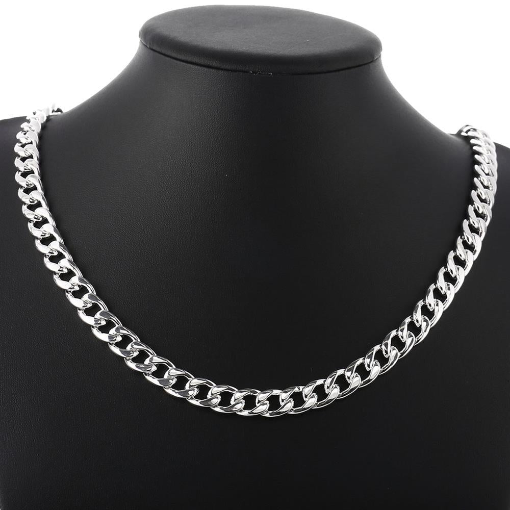 brand 925 Sterling Silver Necklace for men's classic personality 10MM chain 24 inches Christmas gifts party fine Jewelry