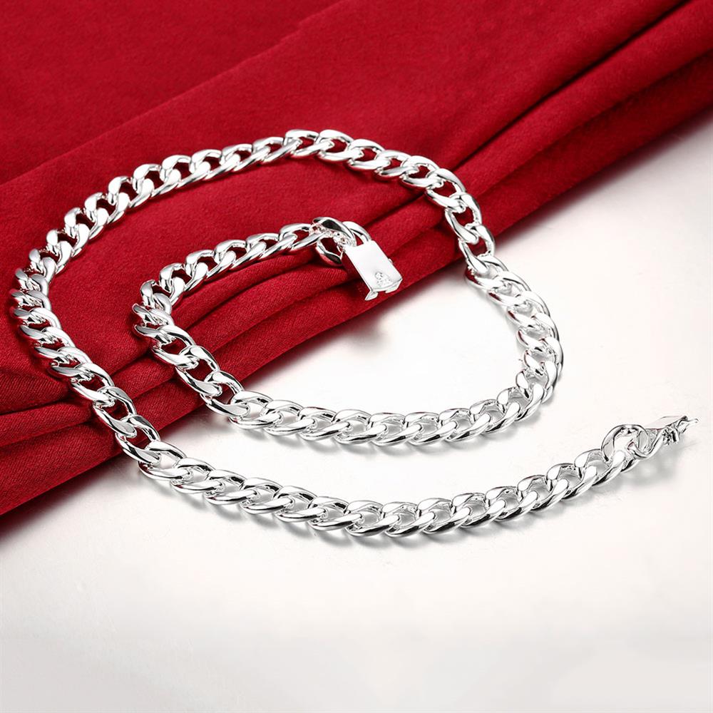 brand 925 Sterling Silver Necklace for men's classic personality 10MM chain 24 inches Christmas gifts party fine Jewelry
