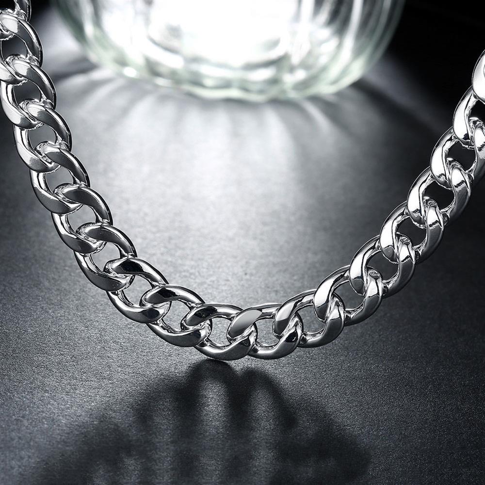 brand 925 Sterling Silver Necklace for men's classic personality 10MM chain 24 inches Christmas gifts party fine Jewelry