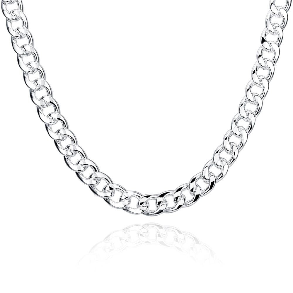 brand 925 Sterling Silver Necklace for men's classic personality 10MM chain 24 inches Christmas gifts party fine Jewelry