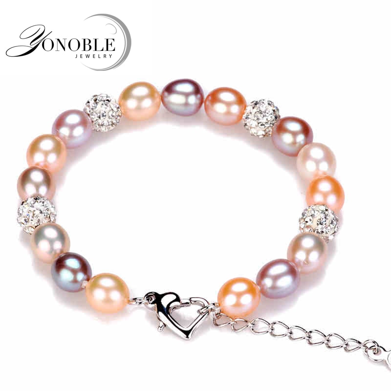 Fashion charm natural pearl bracelets women,real pearl bracelet 925 sterling silver jewelry daughter birthd gift