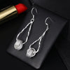 charms 925 Sterling Silver Net beads long Earrings for Women Pretty party wedding Jewelry Holiday Gifts