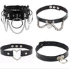 cosplay Harajuku Punk Rock Gothic necklace Sexy PU Leather Heart Round Spike Collar Choker Necklace Body Accessories