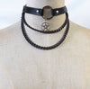 cosplay Harajuku Punk Rock Gothic necklace Sexy PU Leather Heart Round Spike Collar Choker Necklace Body Accessories