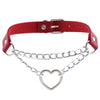 cosplay Harajuku Punk Rock Gothic necklace Sexy PU Leather Heart Round Spike Collar Choker Necklace Body Accessories