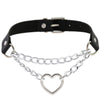 cosplay Harajuku Punk Rock Gothic necklace Sexy PU Leather Heart Round Spike Collar Choker Necklace Body Accessories