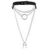 cosplay Harajuku Punk Rock Gothic necklace Sexy PU Leather Heart Round Spike Collar Choker Necklace Body Accessories