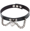 cosplay Harajuku Punk Rock Gothic necklace Sexy PU Leather Heart Round Spike Collar Choker Necklace Body Accessories